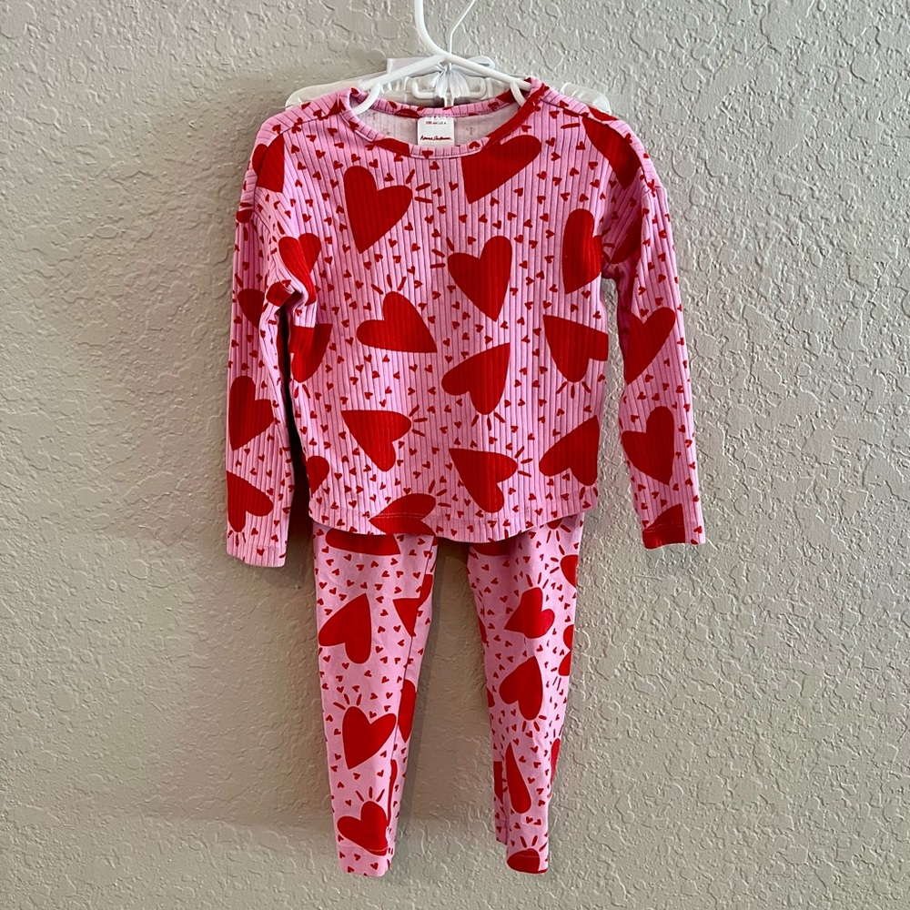 Hanna Andersson Toddler Girl Heart Pant and Shirt Set